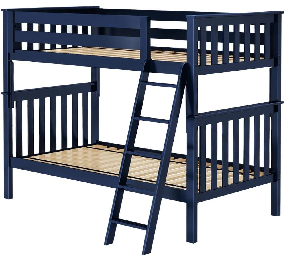 Jackpot Kids Bunk Beds Bristol1131 Bristol 1 Twin/Twin Bunk Bed in Blue w/Angle Ladder